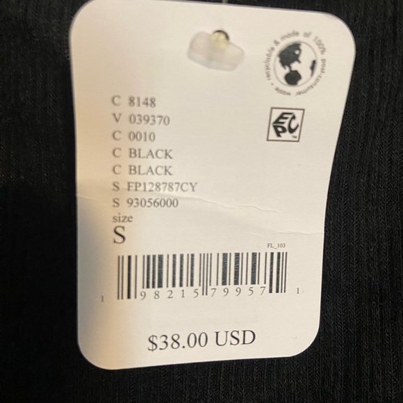 Free People Intimately Black Ribbed Top - Picture 8 of 8